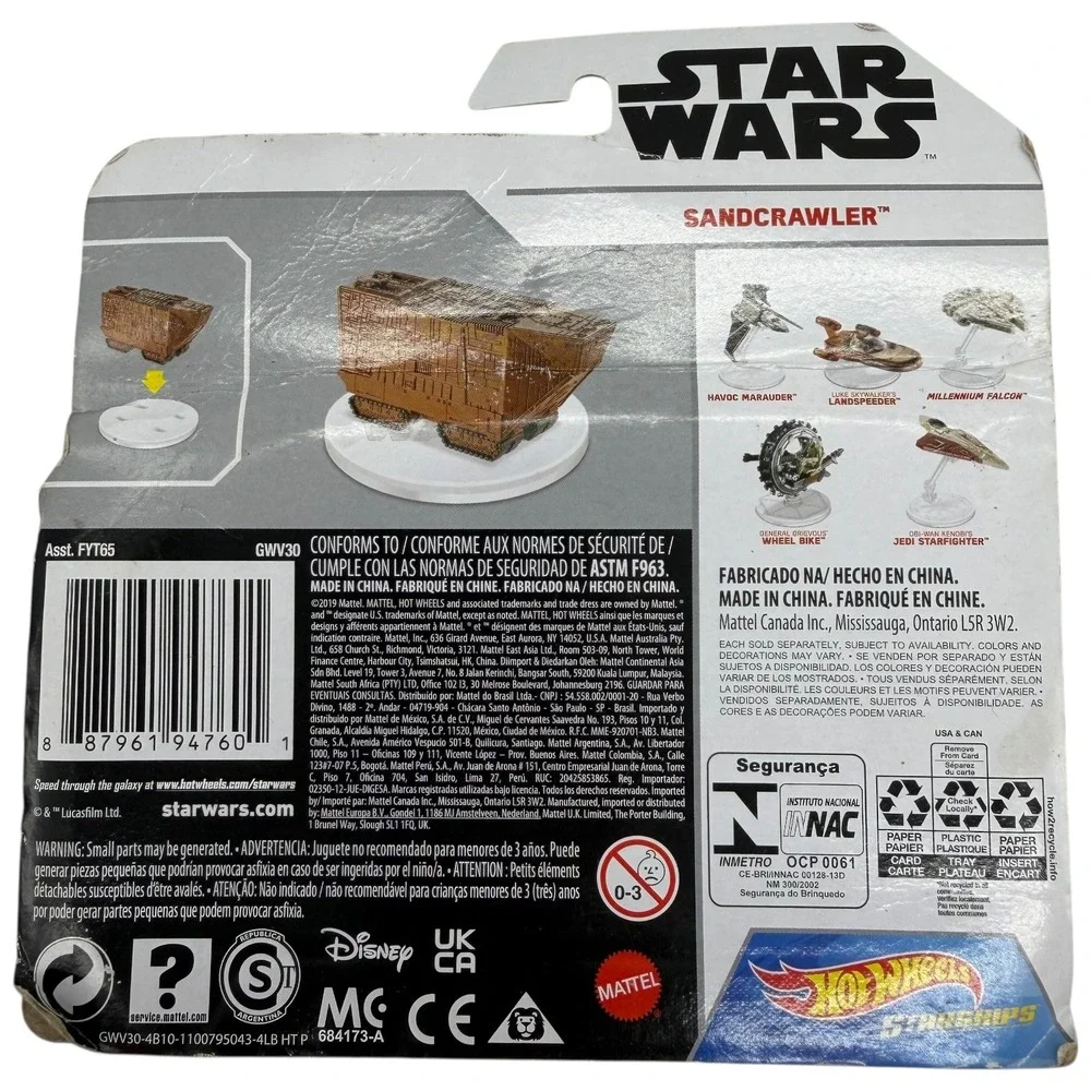 Hot Wheels Star Wars Starships Landspeeder‎ Sandcrawler Millennium Falcon Lot